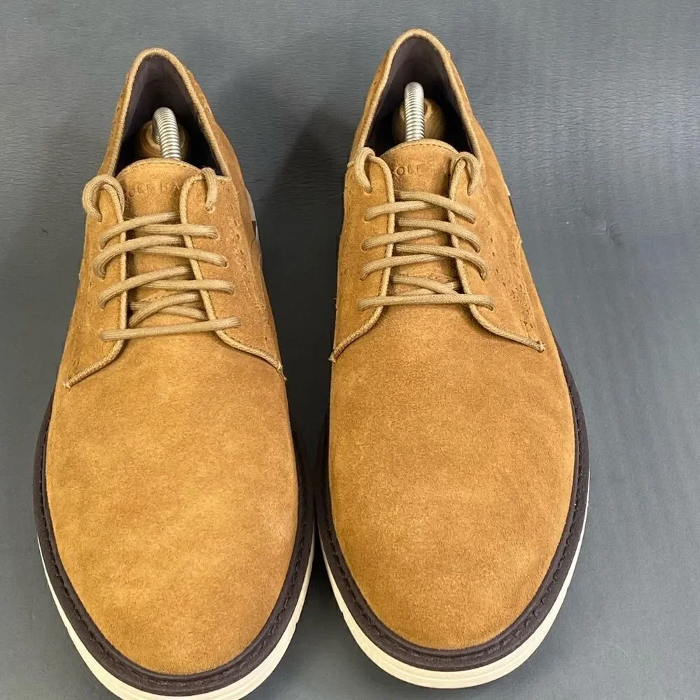 Cole Haan The Go-to Plain Toe brown suede comfort Oxford shoes mens size 11.5